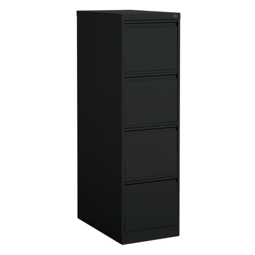 Vertical Filing Cabinet, Steel, 4 Drawers, 15-1/7" W x 25" D x 52" H, Black NTL Industrial