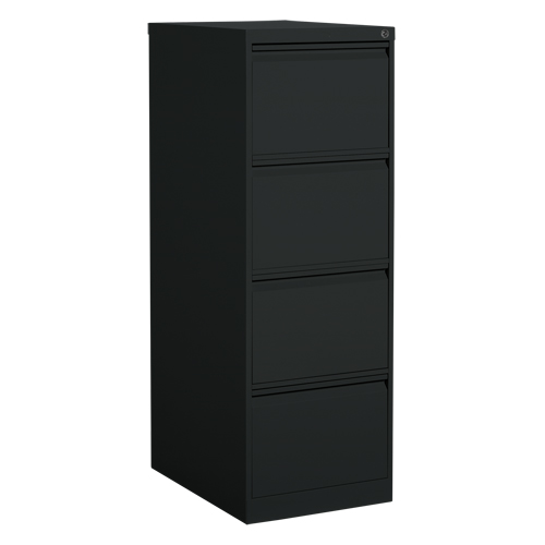 Vertical Filing Cabinet, Steel, 4 Drawers, 18-1/7" W x 25" D x 52" H, Black NTL Industrial