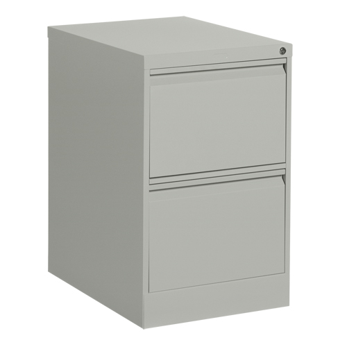 Vertical Filing Cabinet, Steel, 2 Drawers, 18-1/7" W x 25" D x 29" H, Grey NTL Industrial
