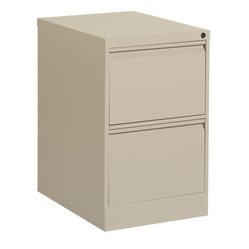 Vertical Filing Cabinet, Steel, 2 Drawers, 18-1/7" W x 25" D x 29" H, Beige NTL Industrial