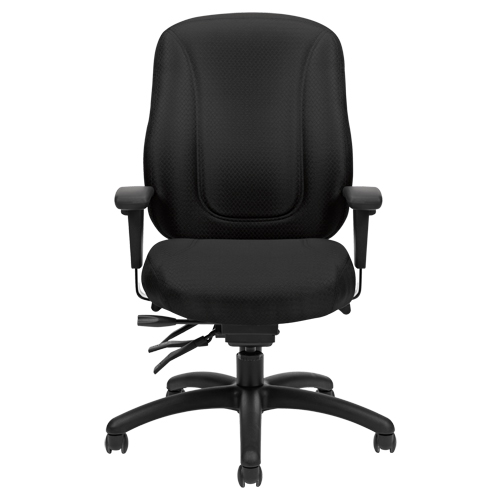 Overtime High Back Chair, Fabric, Black, 300 lbs. Capacity NTL Industrial