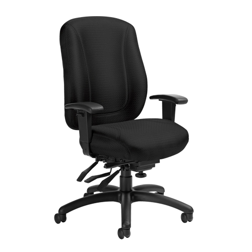 Overtime High Back Chair, Fabric, Black, 300 lbs. Capacity NTL Industrial
