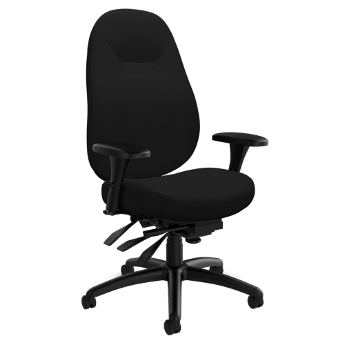 Medium Back Comfort Chair, Polyester, Black, 300 lbs. Capacity NTL Industrial