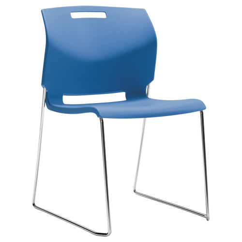 Chair, Plastic, 32-1/2" High, 300 lbs. Capacity, Blue NTL Industrial