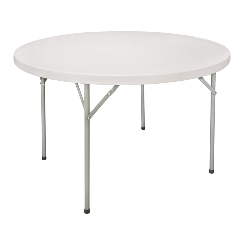 Table pliante, Ronde, 48" l x 48" la, Poly&eacute;thyl&egrave;ne, Blanc NTL Industrial