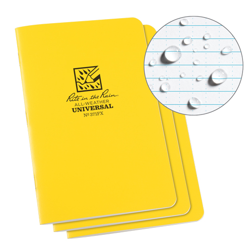 All-Weather Notebook, Soft Cover, Yellow, 48 Pages, 4-5/8" W x 7" L NTL Industrial