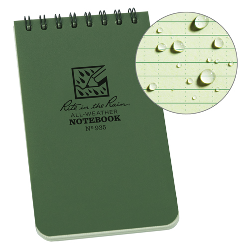 Pocket Top-Spiral Notebook, Soft Cover, Green, 100 Pages, 3" W x 5" L NTL Industrial