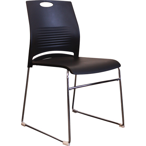 Chaises empilables s&eacute;rie Activ, Plastique, Hauteur 23", Capacit&eacute; 275 lb, Noir NTL Industrial