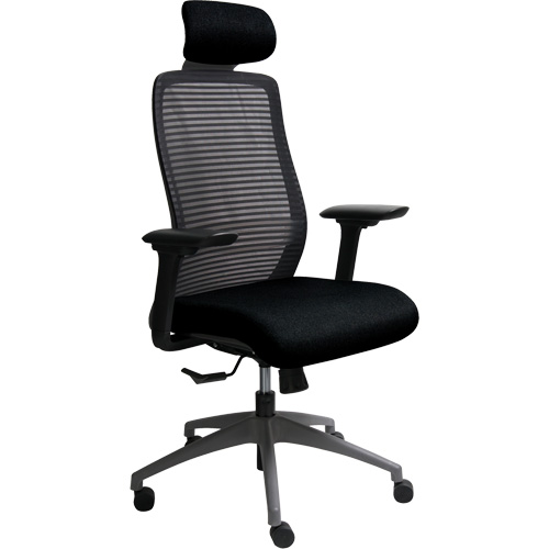 Era Series Adjustable Office Chair with Headrest, Fabric/Mesh, Black, 275 lbs. Capacity NTL Industrial