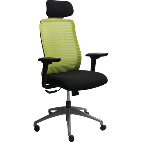 Era Series Adjustable Office Chair with Headrest, Fabric/Mesh, Green, 275 lbs. Capacity NTL Industrial