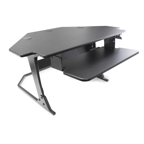 Poste de travail assise/debout pour bureau de coin Goya, Mod&egrave;le de bureau, 20" h x 42" la x 37-4/5" p, Noir NTL Industrial