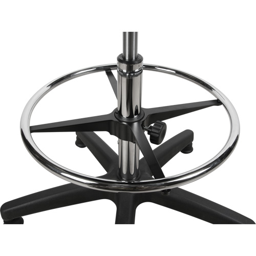 Heavy-Duty Ergonomic Stool, Stationary, Adjustable, 39” - 48”, Polyurethane Seat, Black NTL Industrial