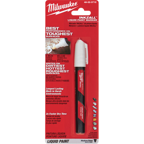 Inkzall Paint Marker, Liquid, White NTL Industrial
