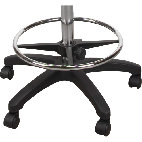 Tabouret robuste et ergonomique, Mobile, Ajustable, 39" - 48", Polyur&eacute;thane Si&egrave;ge, Noir NTL Industrial