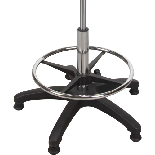 Tabouret ergonomique robuste avec accoudoirs r&eacute;glables, Stationnaire, Ajustable, 39" - 48", Polyur&eacute;thane Si&egrave;ge, Noir NTL Industrial
