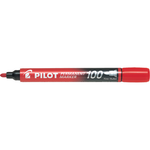 Series 100 Permanent Marker, Red, Bullet Tip NTL Industrial