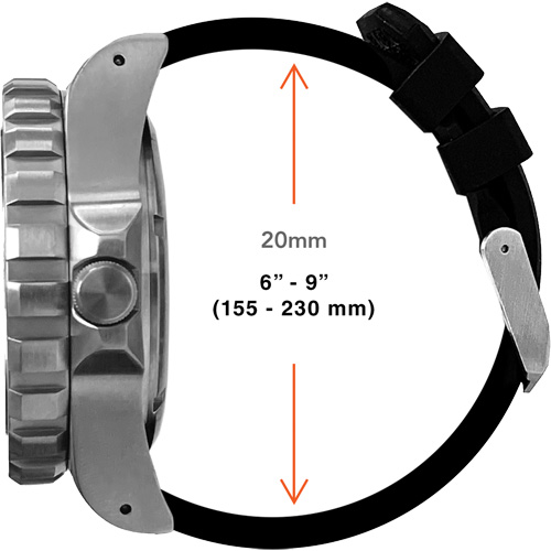 Grande montre automatique de plong&eacute;e, Num&eacute;rique, &agrave; piles, 41 mm, Noir NTL Industrial