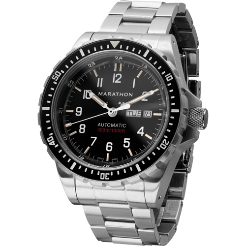 Jumbo Day/Date Automatic Watch with Stainless Steel Bracelet, Digital, Battery Operated, 46 mm, Silver NTL Industrial