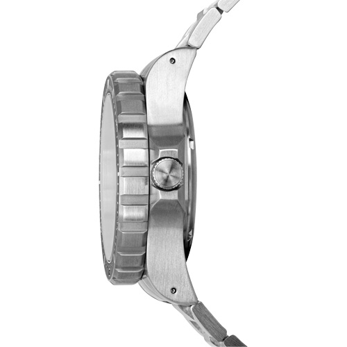 Jumbo Day/Date Automatic Watch with Stainless Steel Bracelet, Digital, Battery Operated, 46 mm, Silver NTL Industrial