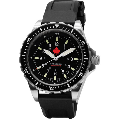 Red Maple Jumbo Diver's Quartz Watch, Digital, Battery Operated, 46 mm, Black NTL Industrial