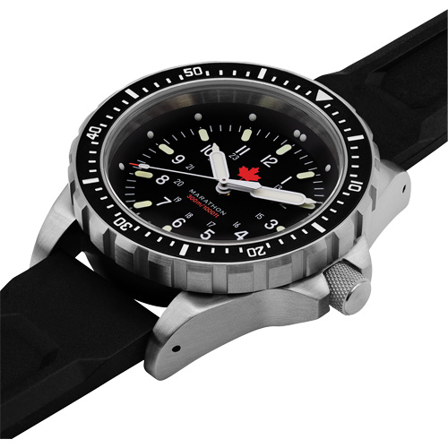 Red Maple Jumbo Diver's Quartz Watch, Digital, Battery Operated, 46 mm, Black NTL Industrial