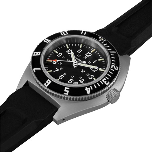 Steel Navigator with Date on Black 3-Piece Rubber Strap Kit, Digital, Battery Operated, 41 mm, Black NTL Industrial
