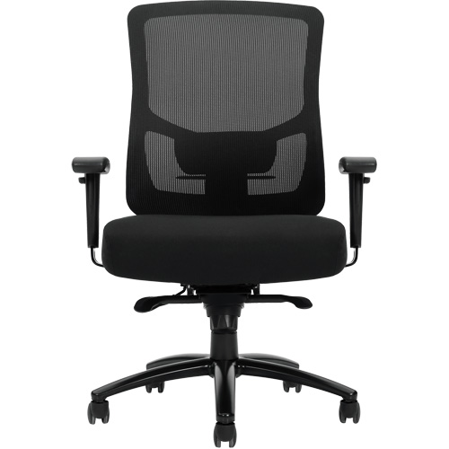 Chaise &agrave; dossier haut avec m&eacute;canisme &agrave; basculement synchronis&eacute; robuste Raven 400, Mailles, Noir, Capacit&eacute; 400 lb NTL Industrial