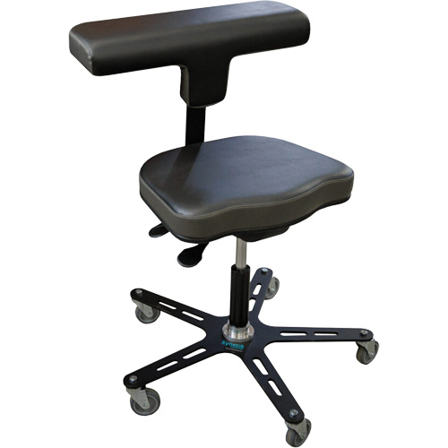 VEGA-T Ergonomic Industrial Chair, Mobile, Adjustable, Vinyl Seat, Black NTL Industrial