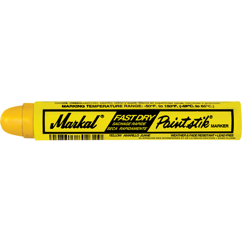 Fast Dry Paintstik&reg; Paint Marker -50° to 150°F, Solid Stick, Yellow NTL Industrial