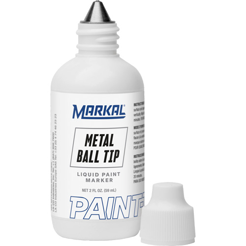 Marqueur Paint-Riter avec pointe en bille m&eacute;tallique, Liquide, Blanc NTL Industrial