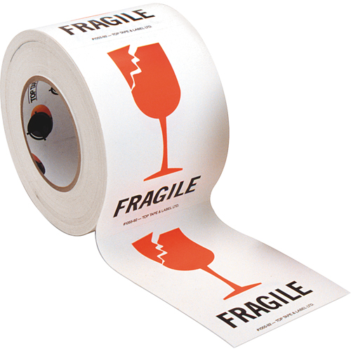 "Fragile" Special Handling Labels, 6" L x 4" W, Red on White NTL Industrial