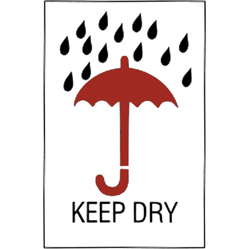 "Keep Dry" Special Handling Labels, 6" L x 4" W, Red on White NTL Industrial