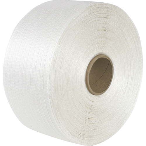 Woven Cord Strapping, Polyester Cord, 1/2" W x 3900' L, Manual Grade NTL Industrial