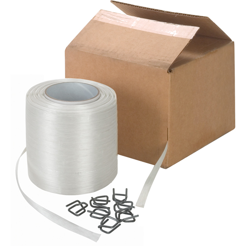 Bonded Cord Strapping, Polyester, 1/2" W x 750' L NTL Industrial