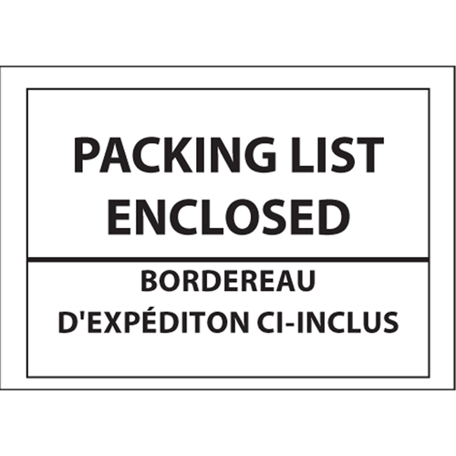 Packing List Envelopes, 4" L x 5" W, Backloading Style NTL Industrial