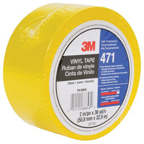 471 Vinyl Tape, 50.8 mm (2") W x 32.9 m (108') L, 5.3 mils, Yellow NTL Industrial