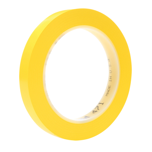 Ruban en vinyle 471, 12 mm (1/2") la x 32,9 m (108') lo, 5,3 mils, Jaune NTL Industrial