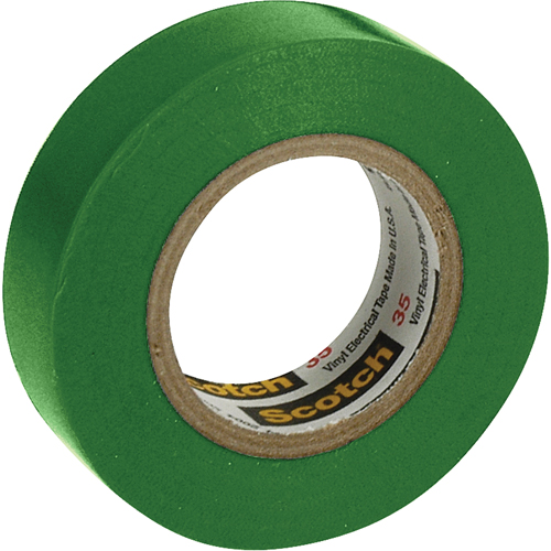 Scotch&reg; 35 Colour Coded Tape, 12.7 mm (1/2") x 6.1 m (20'), Green, 7 mils NTL Industrial