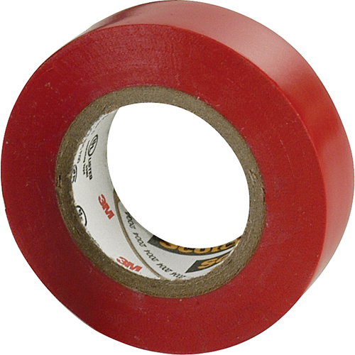 Rubans en vinyle pour codage en couleurs 35 Scotch, 12,7 mm (1/2") x 6,1 m (20'), Rouge, 7 mils NTL Industrial