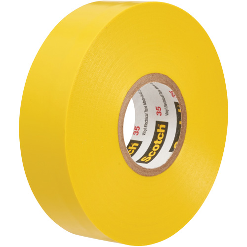 Scotch&reg; 35 Colour Coded Tape, 12.7 mm (1/2") x 6.1 m (20'), Yellow, 7 mils NTL Industrial