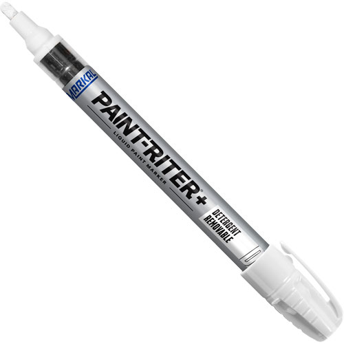 Marqueur &agrave; peinture nettoyable au d&eacute;tergent Paint-Riter+, Liquide, Blanc NTL Industrial