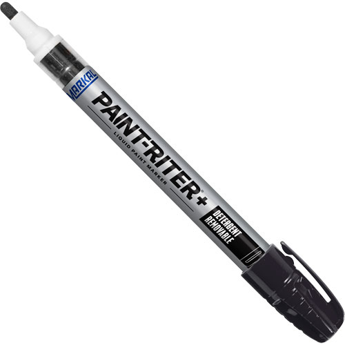 Paint-Riter&reg;+ Detergent Removable Paint Marker, Liquid, Black NTL Industrial