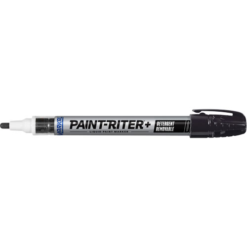Paint-Riter&reg;+ Detergent Removable Paint Marker, Liquid, Black NTL Industrial