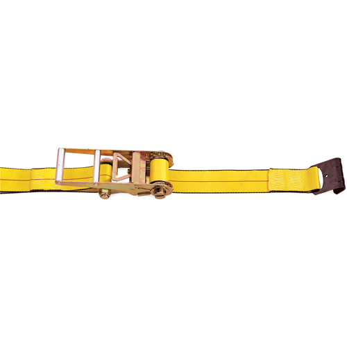 Tendeurs d'arrimage &agrave; cliquet, Crochet plat, 3" , 30' , Charge d'utilisation max. 5400 lb (2450 kg) NTL Industrial