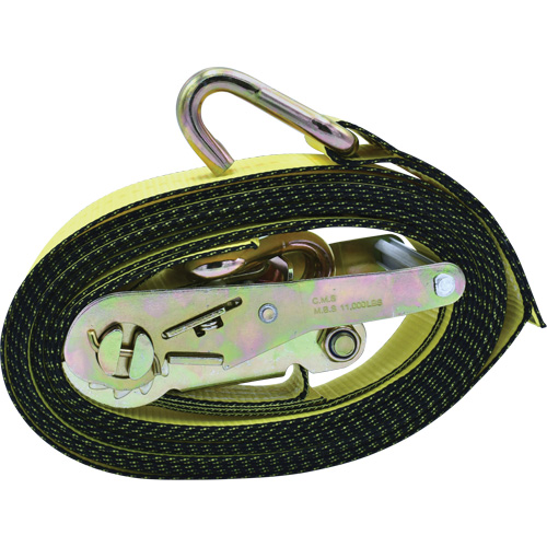 Ratchet Tie-Down, J-Hook, 2" W x 16' L, 10000 lbs. Working Load Limit NTL Industrial