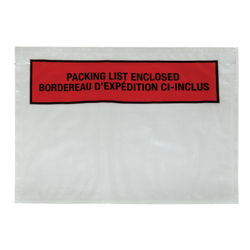 Pochette pour bordereau d'exp&eacute;dition, 7" lo x 5-1/2" la, Style Insertion par l'arri&egrave;re NTL Industrial