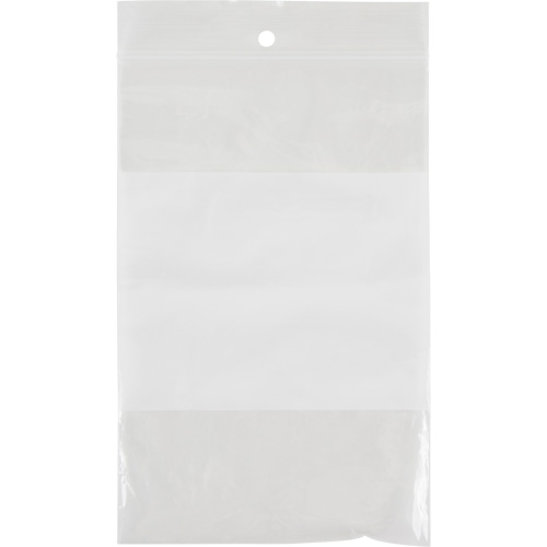 Sacs en poly avec espace inscriptible blanc, Refermable, 6" x 4", 2 mils NTL Industrial
