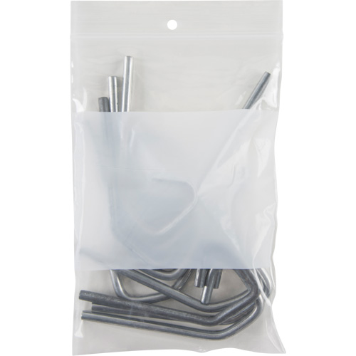 Sacs en poly avec espace inscriptible blanc, Refermable, 6" x 4", 2 mils NTL Industrial