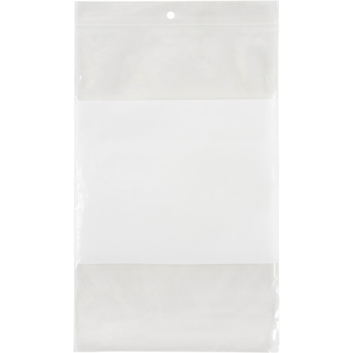 White Block Poly Bags, Reclosable, 9" x 6", 2 mils NTL Industrial