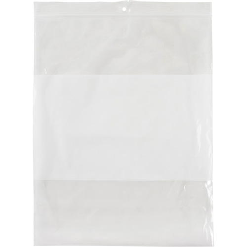 White Block Poly Bags, Reclosable, 10" x 8", 2 mils NTL Industrial